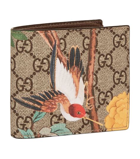 gucci wallet flower and bird print light blue|checkered Gucci wallet.